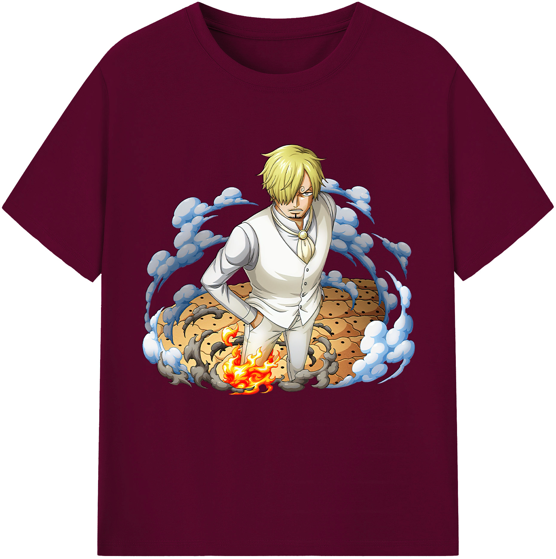 （画像用） ワンピース サンジ ONE PIECE Sanji レディースカジュアルプリントTシャツ（綿100％）